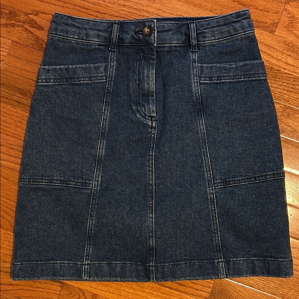 Boden Dark Blue Denim Pencil Skirt